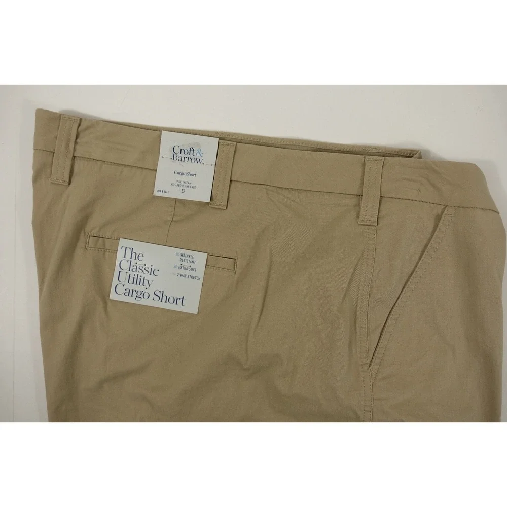 Croft and Barrow Utility Cargo Shorts Men 52 Big Tall Stretch Wrinkle Resistant